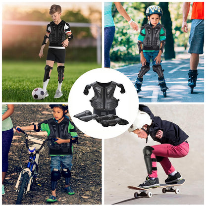 JUSTDOLIFE Kinder Motorrad Schutzrüstung Schwarz - div. Grössen