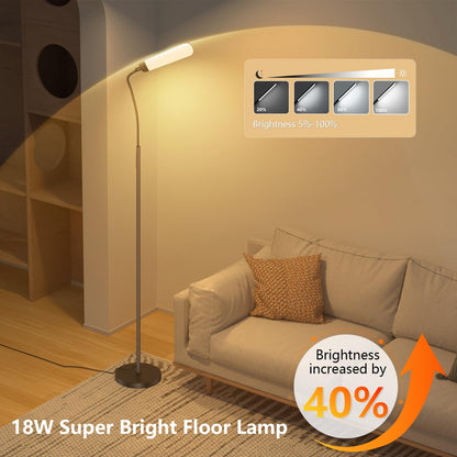 YICAIZI LED Stehlampe dimmbar mit Fernbedienung, 1200 Lumen, schwarz