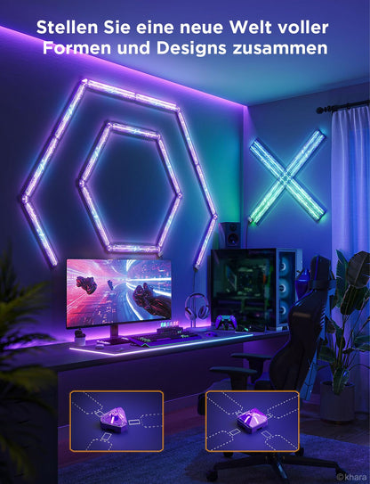 Govee EVANGELION Glide Gaming LED Wandleuchte – 6 Stäbe + 2 Ecken