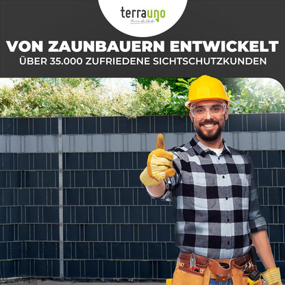 TerraUno Sichtschutzstreifen für Doppelstabmatten, Anthrazit, 10 Stück