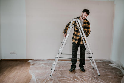 DRABEST Alu Trittleiter beidseitiger Klapptritt - 2x7 Stufen