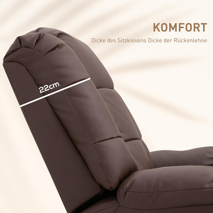 HOMCOM Elektrischer Massagesessel Relaxsessel Kunstleder Braun