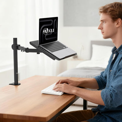 WALI Laptop Halterung M00LP für Schreibtisch bis 17 Zoll, schwarz