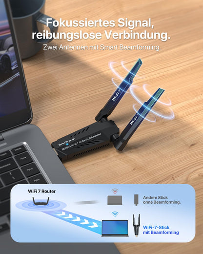 BrosTrend BE6500 WiFi 7 WLAN Stick Tri-Band für Windows PC