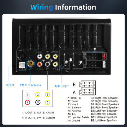 Podofo 2 DIN Carplay Android Auto Autoradio 7 Zoll - Kamera