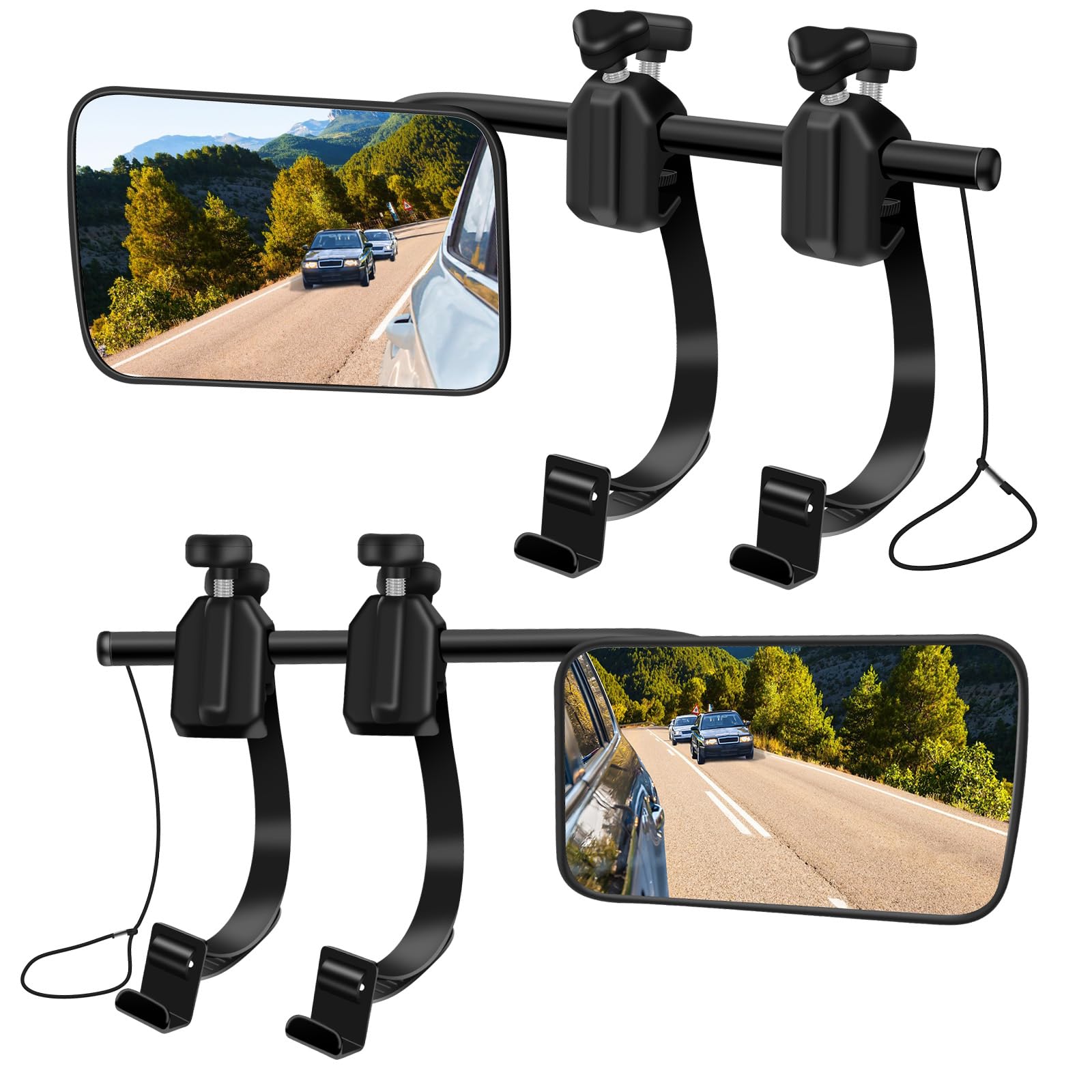 semai Wohnwagenspiegel Spiegelverlängerung für Auto, 2 Stück – Gehäuse aus ABS-Kunststoff, Spiegelfläche aus Glas