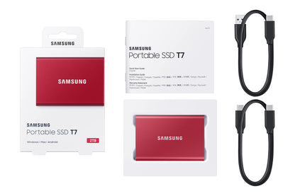 Samsung Portable SSD T7 Externe SSD Festplatte - 2TB Rot