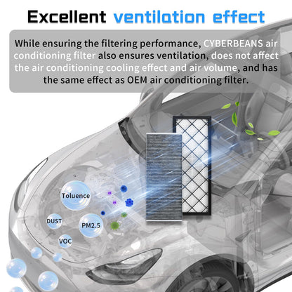 CYBERBEANS HEPA Innenraumfilter für Tesla Model Y 2020-2026, 4er-Pack