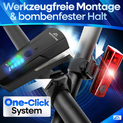 Nextcover LED Fahrradlicht Set mit LightSense Sensor, USB aufladbar
