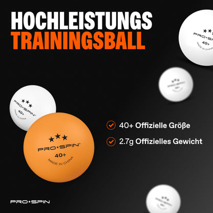 PRO-SPIN Tischtennisschläger-Set mit 3-Sterne-Bällen und Tasche
