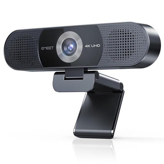 EMEEET C980 PRO 4K Konferenz Webcam - 3-in-1 mit Lautsprecher & Mikrofon, schwarze Leiste. Ermöglicht 4K-Videokonferenzen.