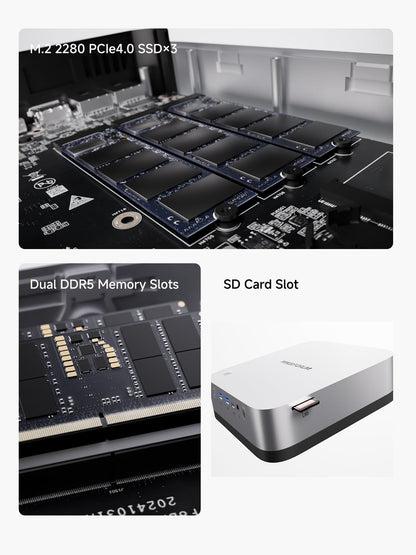 MINIS FORUM AI X1 Pro Mini PC - Ryzen AI 9 HX370, 96GB/2TB