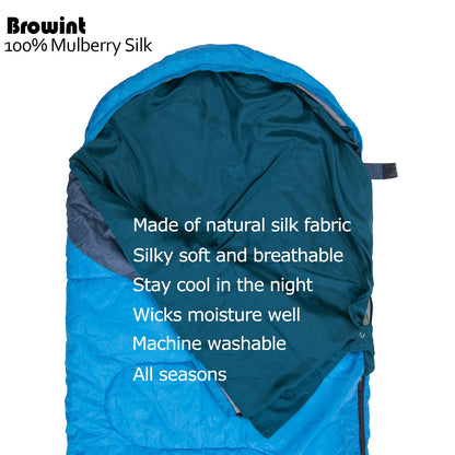 BROWINT Hüttenschlafsack Seide Inlett - Extrabreit 220x110cm