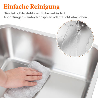 Lifewit Edelstahl Offenes Katzenklo - XXL Grau