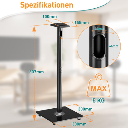 ELIVED EV5026 Bodenständer Sonos Era 300 - 80,7cm Schwarz Paar