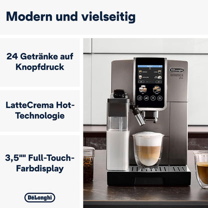 De'Longhi Dinamica Plus ECAM380.95.TB Kaffeevollautomat - Titan/Schwarz