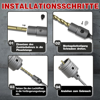 METOTY Bohrkrone Set 22-tlg. SDS Plus/Max - Beton Mauerwerk