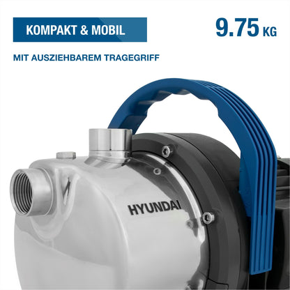 HYUNDAI GP12050 Gartenpumpe - 1200W, Edelstahlgehäuse