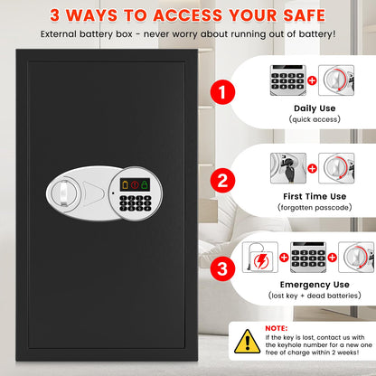 Feuerfester Digital Tresor 85L – Elektronischer Möbeltresor Safe