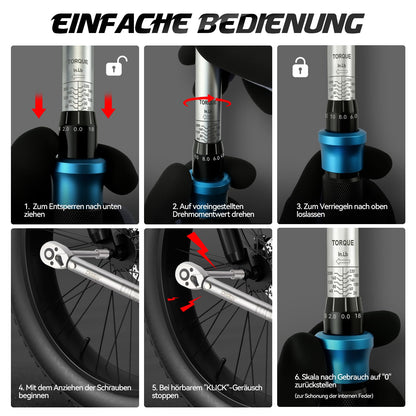 DISEN Drehmomentschlüssel Set 3-tlg. – 1/2" 3/8" 1/4" für Auto