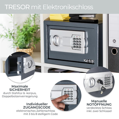 HMF Möbeltresor Elektronikschloss – 380x300x300mm