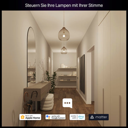 Philips Hue Essential LED Lampe A60 E27, weiss und farbig, 4er Pack
