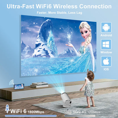 ZDSSY Mini Beamer HY300Pro+ 4K Android WiFi Bluetooth, Weiss