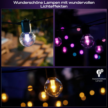 Philips Hue Festavia Globe LED-Aussenlichterkette, 14 m, 20 Lampen
