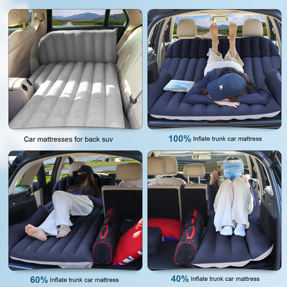 Ciremiv Auto Luftmatratze – dick beflockt mit Pumpe & Kissen