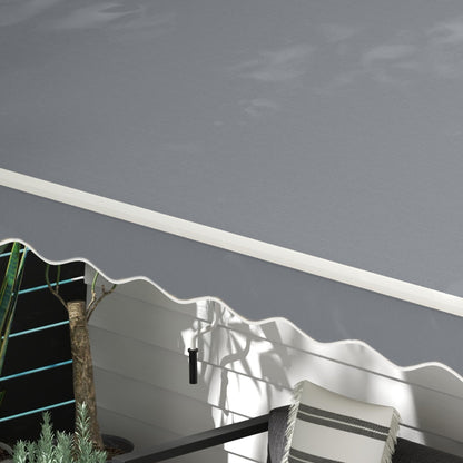 Outsunny Klemmmarkise 395cm – Balkon Sonnenschutz Weiss-Grau