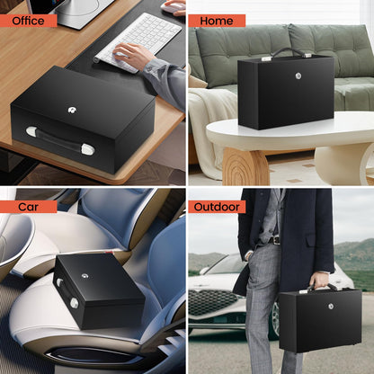 Mejasg 18L Tragbarer Safe Tresor - Feuerfest Wasserdicht