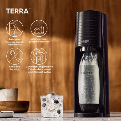 SodaStream TERRA Wassersprudler Quick-Connect Promopack - Schwarz
