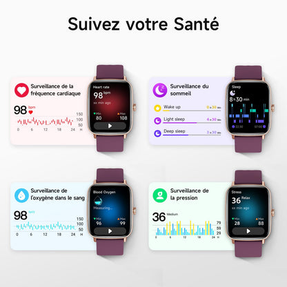 AEAC Smartwatch mit Telefonfunktion, 1.85 Zoll HD Display, IP68