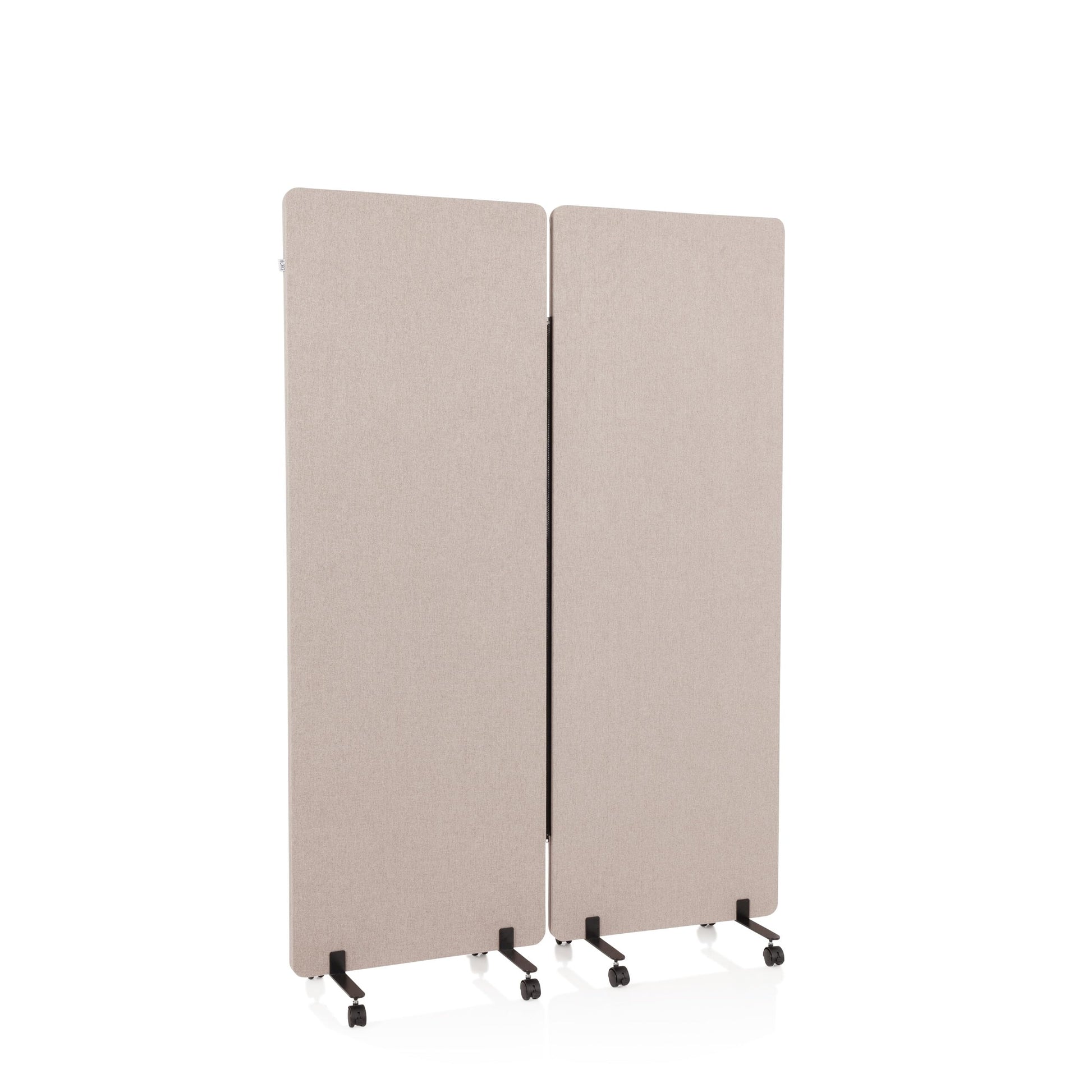 hjh OFFICE FLEXMIUT Akustik Trennwand – Mobile 2er Set Taupe. Taupefarbene Trennwände für flexible Raumteilung & Schallabsorption in Büros.