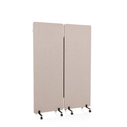 hjh OFFICE FLEXMIUT Akustik Trennwand – Mobile 2er Set Taupe. Taupefarbene Trennwände für flexible Raumteilung & Schallabsorption in Büros.