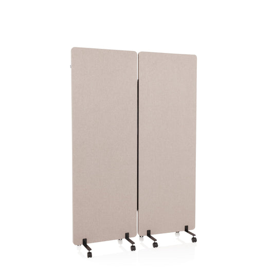 hjh OFFICE FLEXMIUT Akustik Trennwand – Mobile 2er Set Taupe. Taupefarbene Trennwände für flexible Raumteilung & Schallabsorption in Büros.