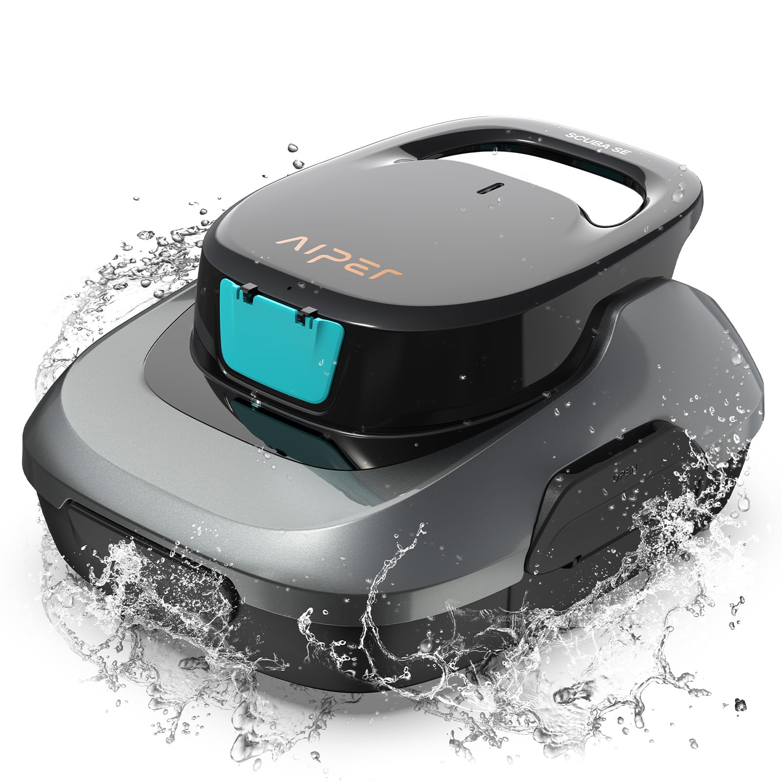 AIPER Scuba SE Poolroboter kabellos, Akku-Poolsauger bis 80 m² – automatische Bodenreinigung von Flachbodenpools