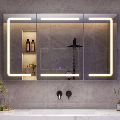mojiasion Spiegelschrank mit LED-Beleuchtung & Steckdose, 100 cm