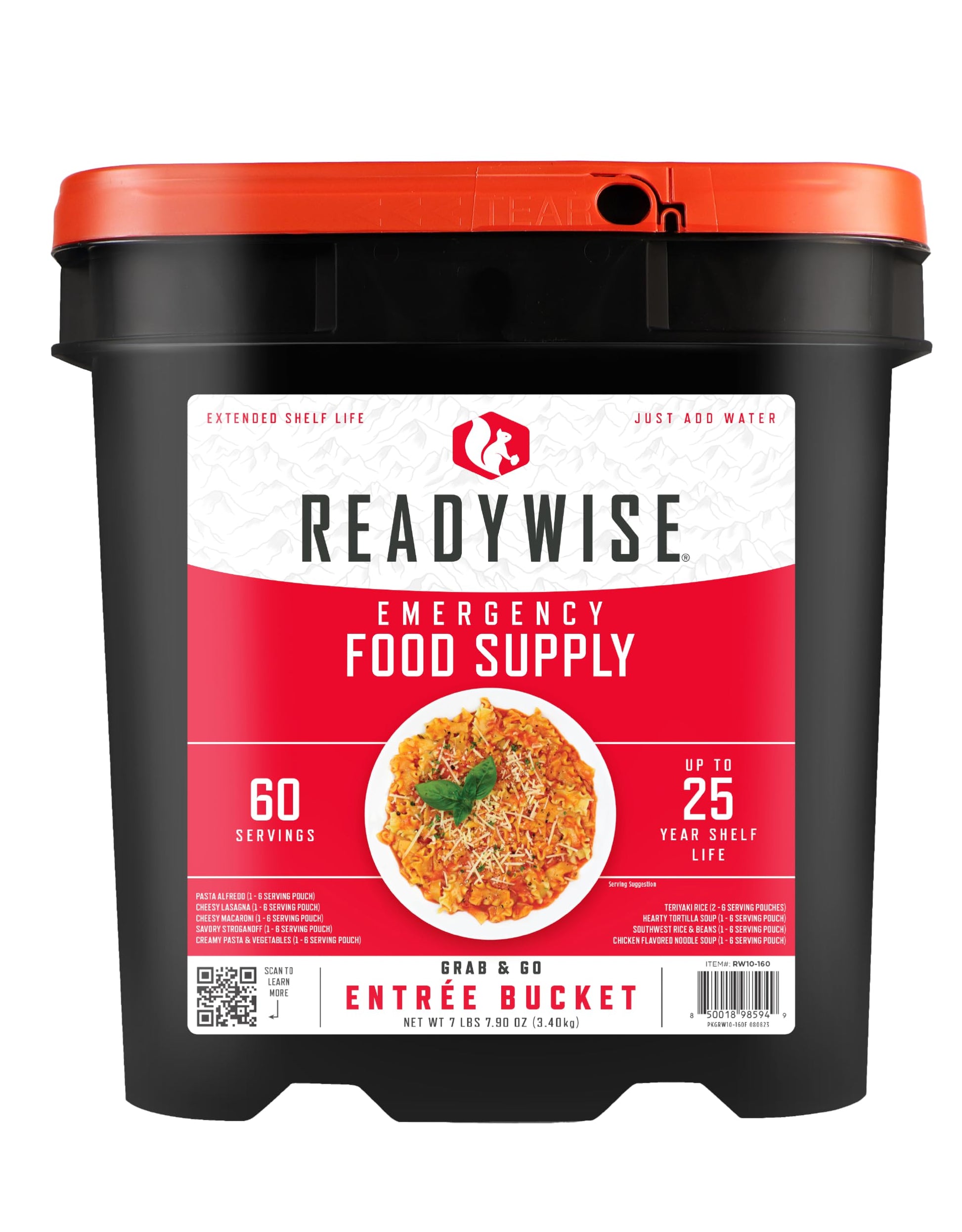 ReadyWise Notration 60 Portionen Gefriergetrocknet Grab & Go Eimer für 7 Tage