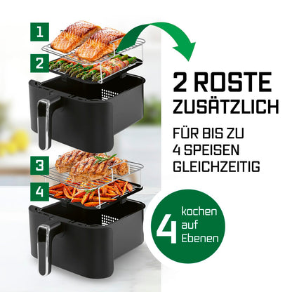 GOURMETmaxx FryUp Vertikale Doppelkammer Heissluftfritteuse 10L