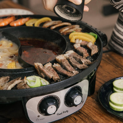 Food Party Hot Pot und Tischgrill Elektrisch – XXL für 8 Personen