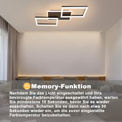ZMH LED Deckenleuchte - 48W Dimmbar Schwarz mit Fernbedienung