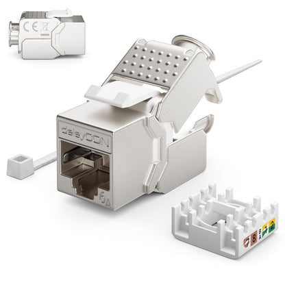 deleyCON 24x Keystone Modul CAT 6a RJ45 Buchse - STP Werkzeugfrei