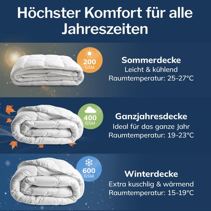 CALMONT Daunen Bettdecke 155x220 cm – Warme Winterdecke