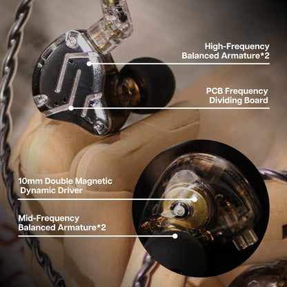 LINSOUL KZ ZS10 Pro In-Ear Monitor - Schwarz (Ohne Mic)