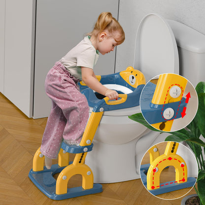 KYYOKE Toilettensitz Kinder mit Treppe, 2-in-1 Toilettentrainer