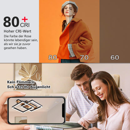 SEATAIN LED Deckenleuchte dimmbar Holz schwarz 47cm