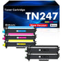 inkalfa Toner 5er-Pack kompatibel für Brother TN-243CMYK TN-247, Kartuschen in Schwarz, Cyan, Magenta und Gelb