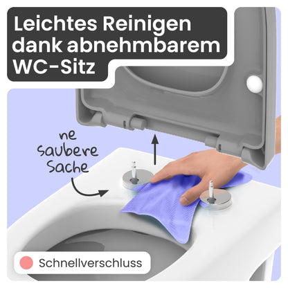 instmaier Alma WC-Sitz mit Absenkautomatik - Manhattan Grau D-Form