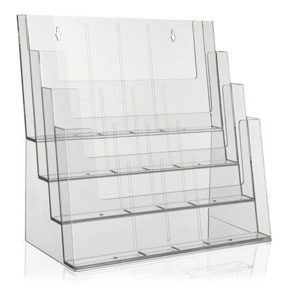 Taymar Tribüne Tischprospektständer, A4-A6, 4 Etagen, transparent